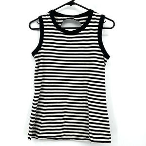 Kate Spade size XS black and white tank top with keyhole back cotton blend‎